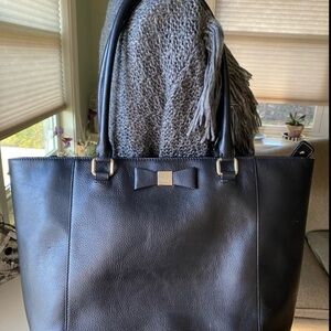 kate spade Black Shoulder Bag with Bow Detail and Structured Design